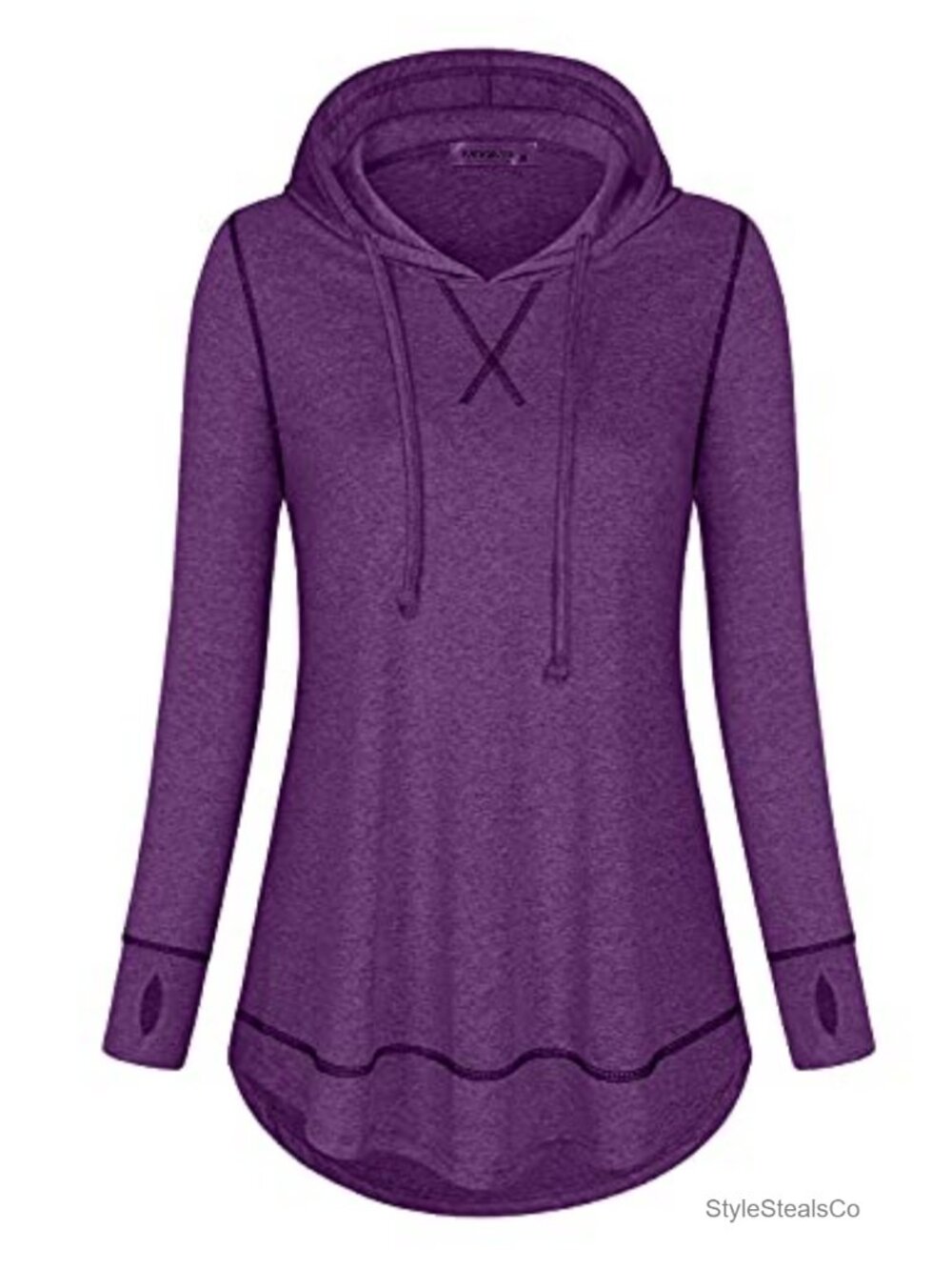 Women's Athletic Hoodie with Thumb Holes Long Sleeve Yoga Gym Top Dry Fit